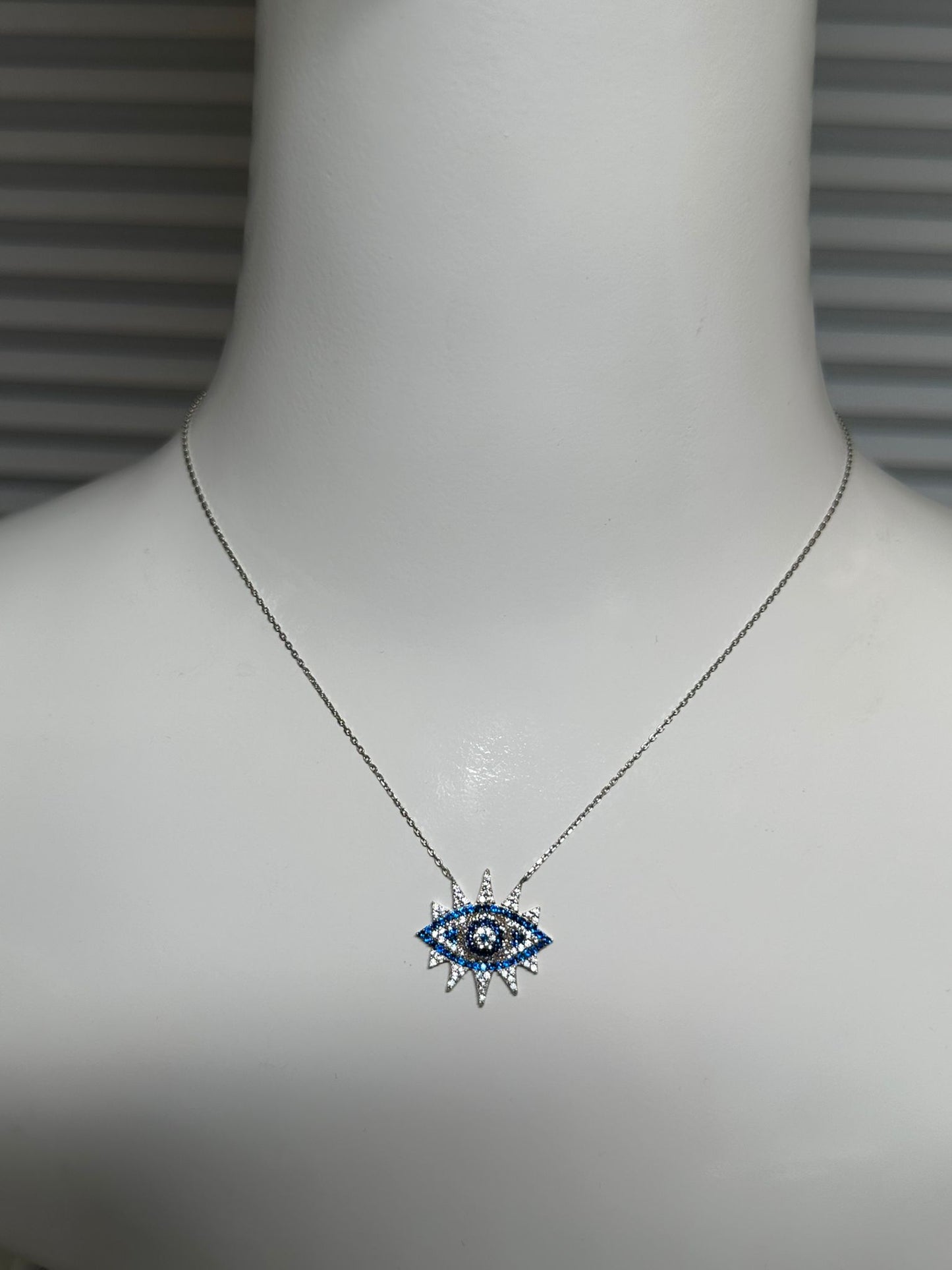 Hamsa shiny evil eye necklace