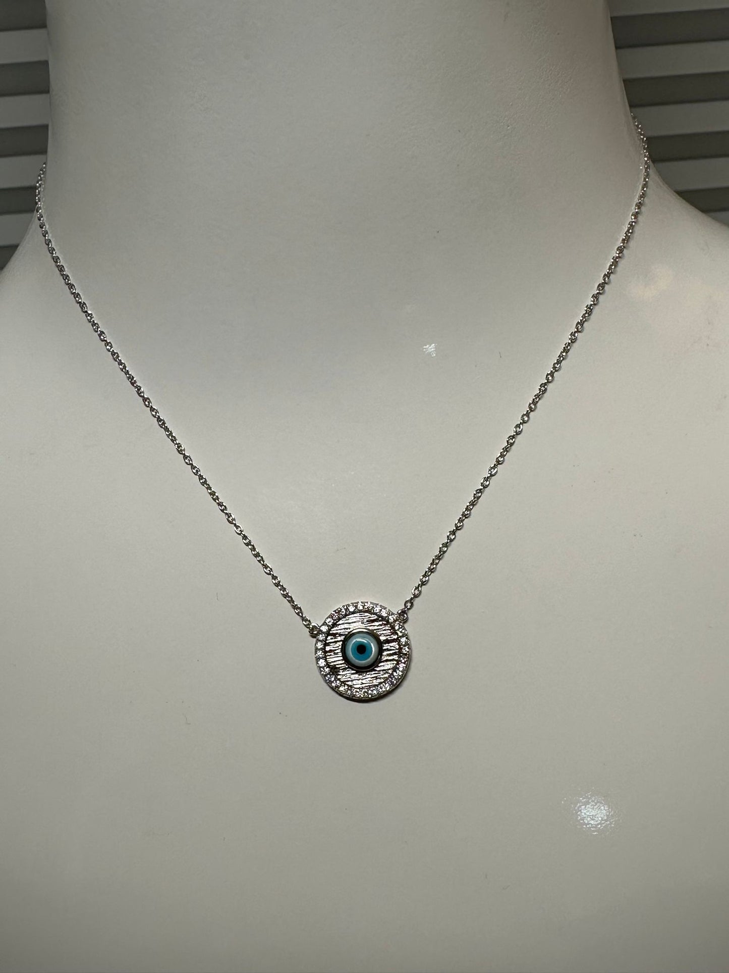 Dainty Sterling Silver Evil Eye Necklace